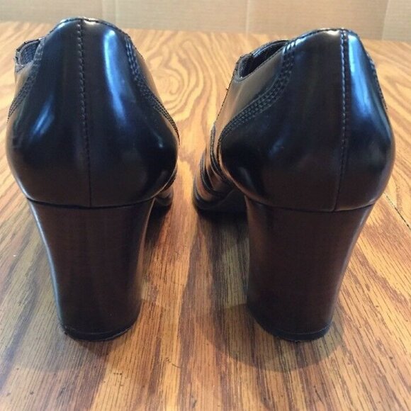 Etienne Aigner Nessie‎ Womens Shoe Ankle Boot SZ 7.5 M Dark Brown Brogue On Toes - Picture 6 of 12